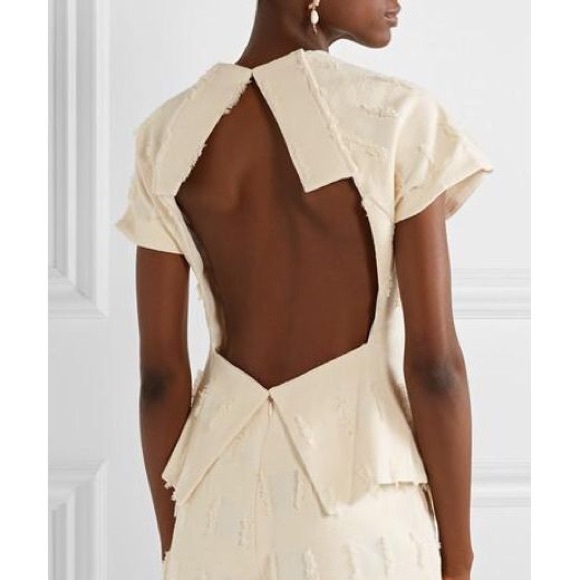 Olympia open back frayed bouclé top cult gaia NWT - Picture 2 of 4